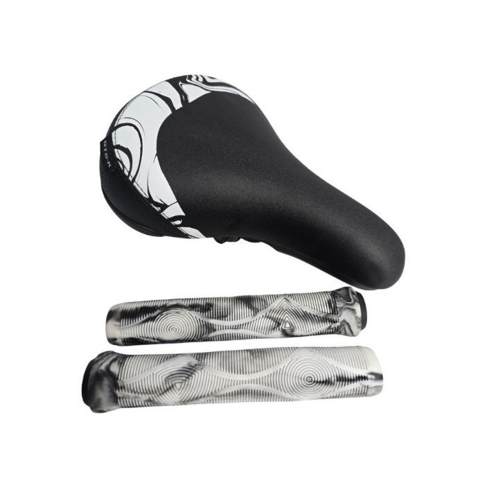 Kit Selim e Manopla Bmx Gts 243 Freeride Bike Dirt Jump - Branco