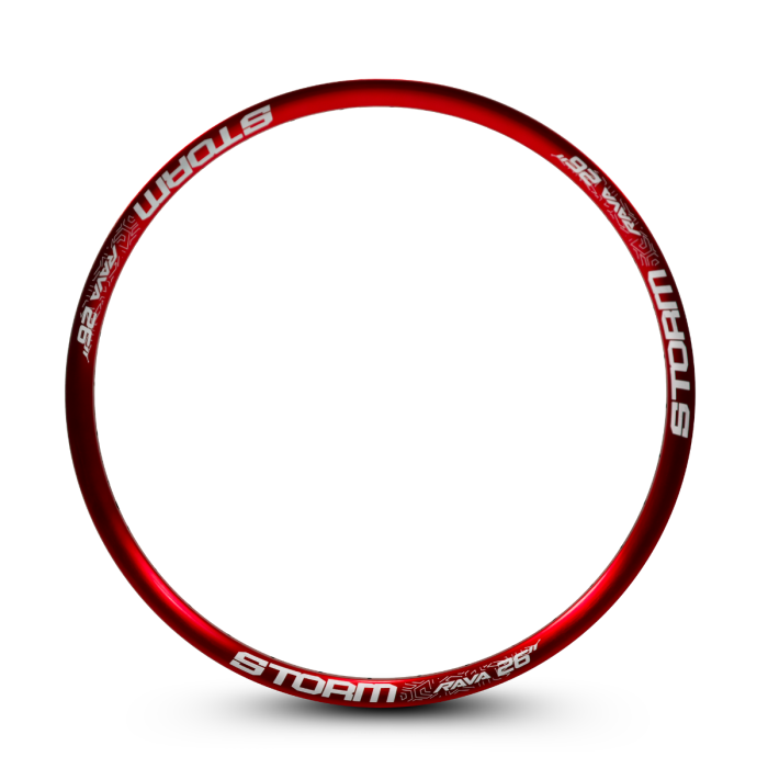 Aro 26 X 36f Freeride Rava Storm Alumínio Anodizado Vermelho