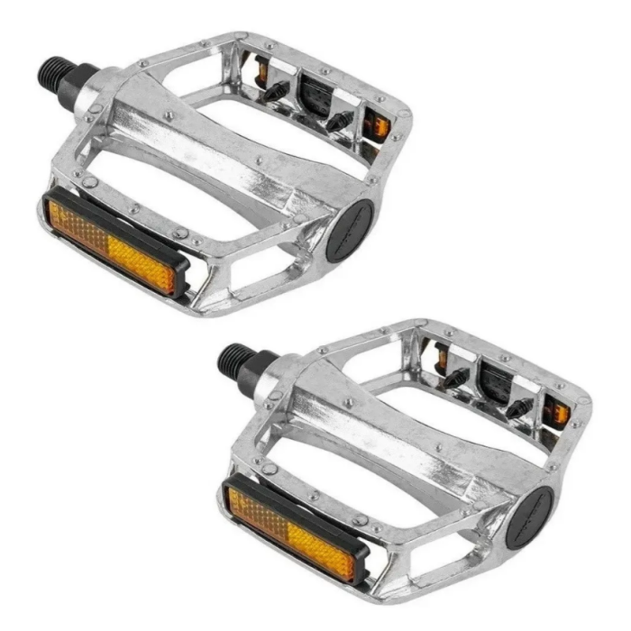 Pedal Bicicleta Plataforma Alumínio Polido Par
