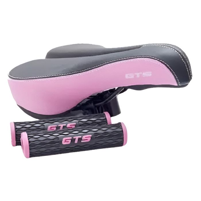 Selim Vazado Gts Banco Gel C/ Manoplas Rosa