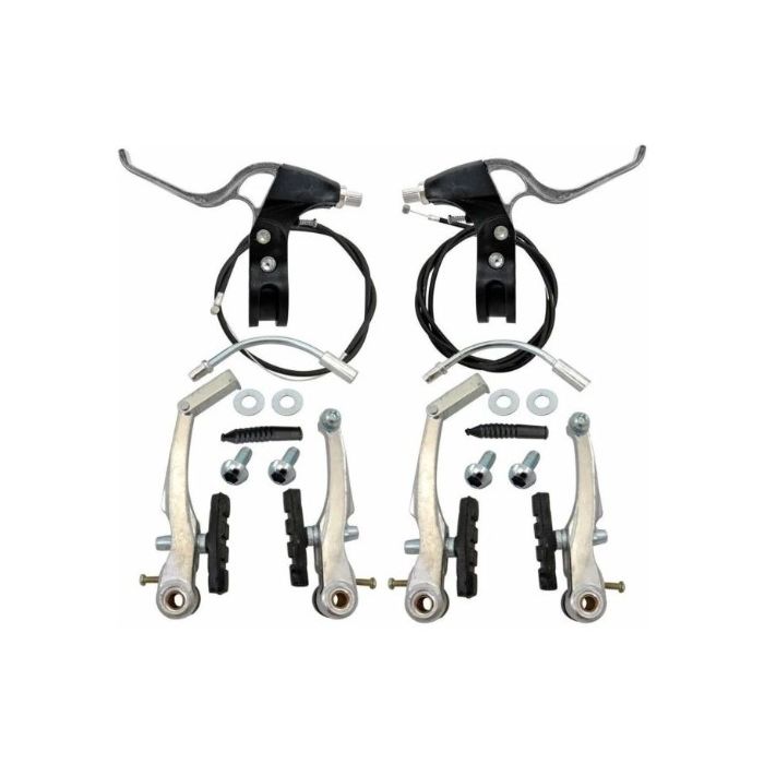 Kit Freio V-brake Alumínio GTS com Manete e Cabos Polido