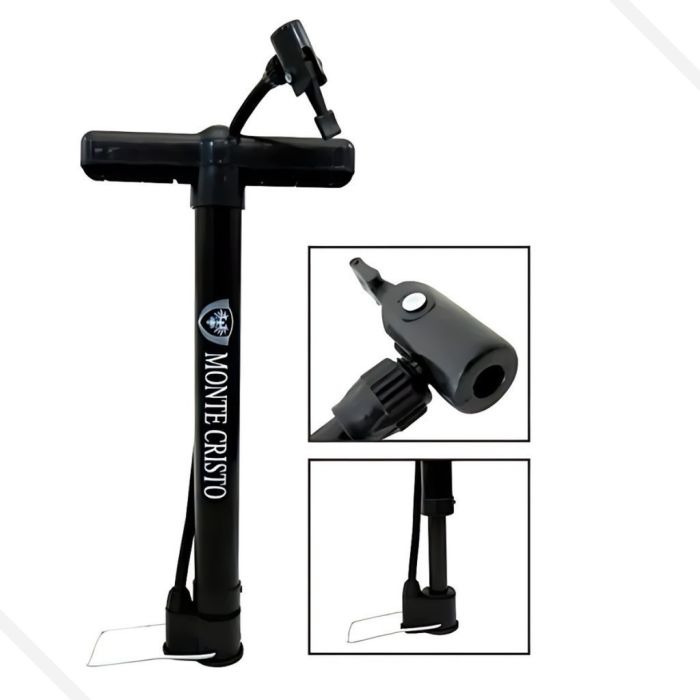 Bomba de Ar para Bicicleta Aço Pequena 290mm Preta Monte Cristo