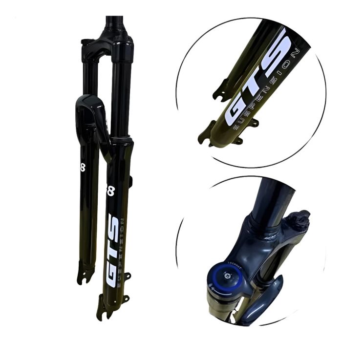 Garfo Suspens&atilde;o Bike  29 Mtb Trava Ombro Cor Preto GTS