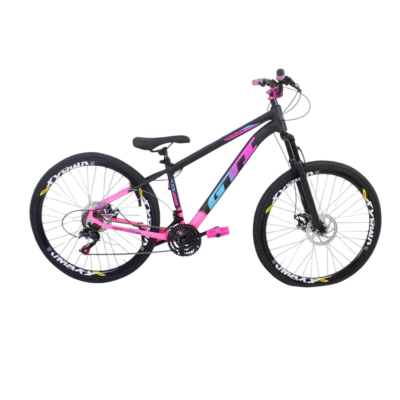 Bicicleta aro 26 Gti 21v alumínio Grau Freeride Preto/Rosa