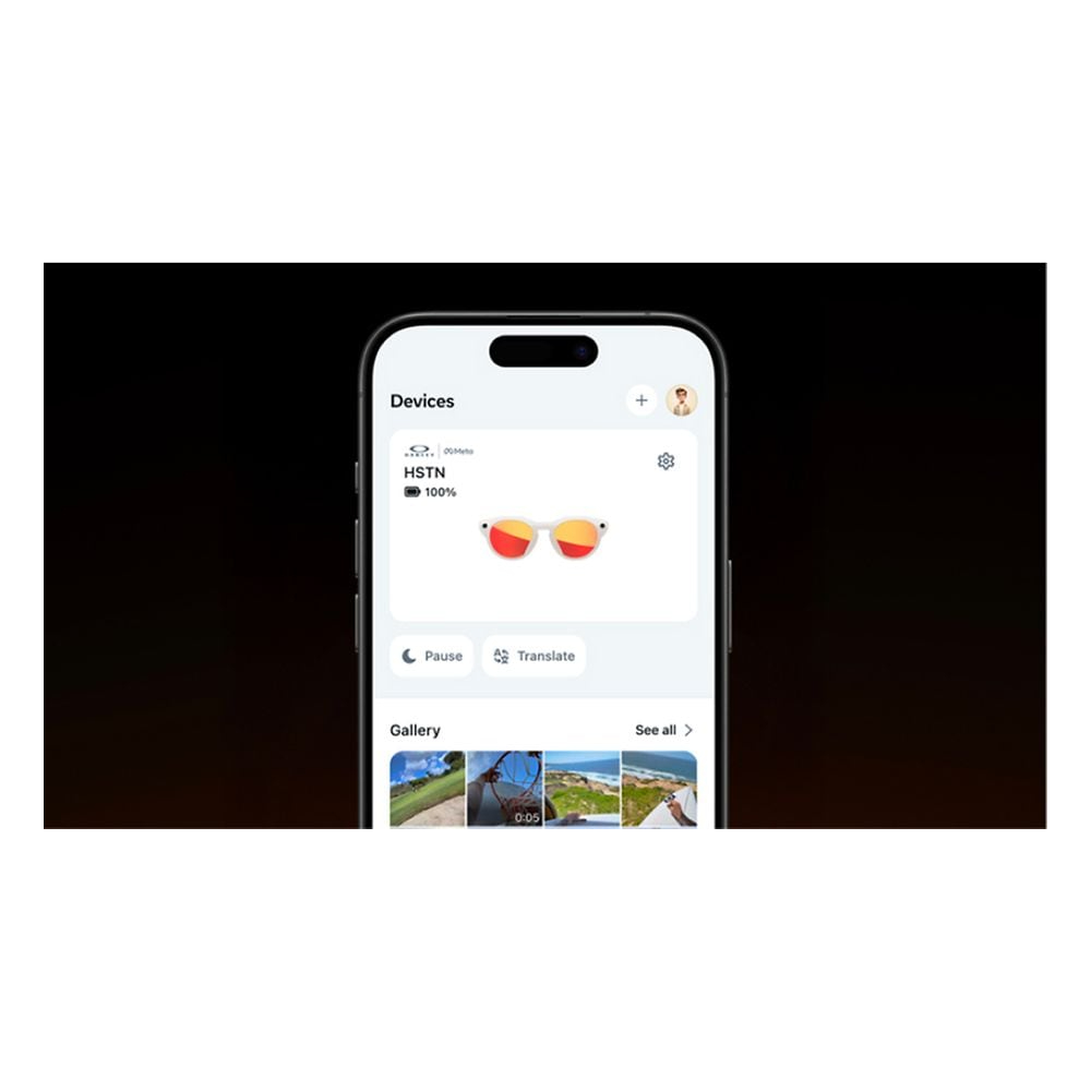 App Meta AI com o Oakley Meta HSTN conectado